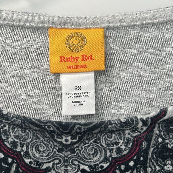 Ruby Rd Woman Cozy Vibes Long sleeve top, 2X, NWT - Picture 2 of 5